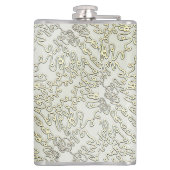 Elegant Scribble Pattern in Gold & Silver Heupfles (Achterkant)