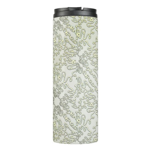 Elegant Scribble Pattern in Gold & Silver Thermosbeker (Achterkant)