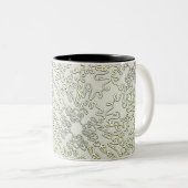 Elegant Scribble Pattern in Silver & Gold Tweekleurige Koffiemok (Voorkant rechts)