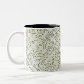 Elegant Scribble Pattern in Silver & Gold Tweekleurige Koffiemok (Links)