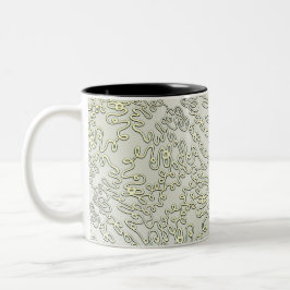Elegant Scribble Pattern in Silver & Gold Tweekleurige Koffiemok