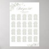 Elegant Scrip 20 Tafel Roos Bruiloft Zittinggrafie Poster (Voorkant)