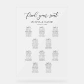 Elegant Script 10 tafel Zitting Grafiek Acryl Teke Bord (Voorkant)