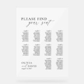 Elegant Script 10 tafel Zitting Grafiek Acryl Teke Bord (Voorkant)