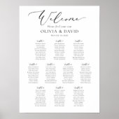Elegant Script 10 Tafels Welkom Zitplaatsenkaart Poster (Voorkant)
