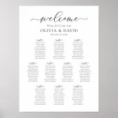 Elegant Script 10 Tafels Welkom Zitplaatsenkaart Poster (Voorkant)