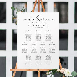 Elegant Script 10 Tafels Welkom Zitplaatsenkaart Poster
