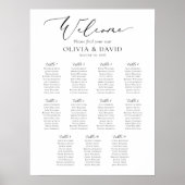 Elegant Script 11 Tafels Welkom Zittingkaart Poster (Voorkant)