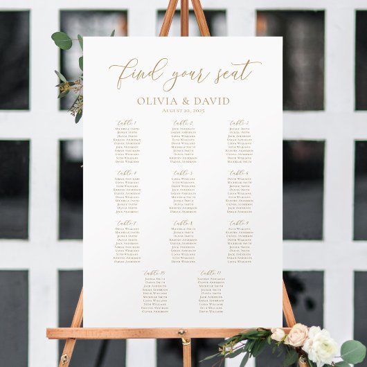Elegant Script 11 Tafels Welkom Zittingkaart Poster