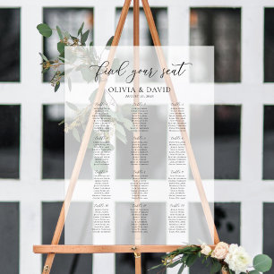Elegant Script 12 Tafel Stoelenkaart Acryl Bord