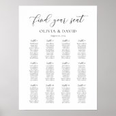 Elegant Script 12 Tafel Stoelenkaart Poster (Voorkant)