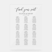 Elegant Script 12 tafel Zitting Grafiek Acryl Teke Bord (Voorkant)