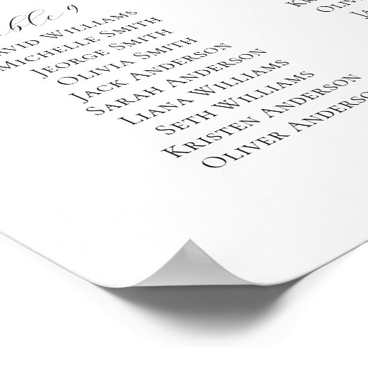 Elegant Script 12 Tafels Welkom Zittingkaart Poster (Hoek)