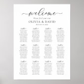 Elegant Script 12 Tafels Welkom Zittingkaart Poster (Voorkant)