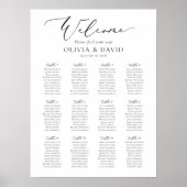 Elegant Script 12 Tafels Welkom Zittingkaart Poster (Voorkant)