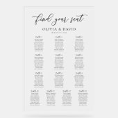 Elegant Script 13 tafel Zitting Grafiek Acryl Teke Bord (Voorkant)