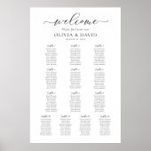Elegant Script 13 Tafels Welkom Zitplaatsenkaart Poster (Voorkant)