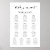 Elegant Script 13 Tafels Welkom Zitplaatsenkaart Poster (Voorkant)