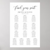 Elegant Script 13 Tafels Welkom Zitplaatsenkaart Poster (Voorkant)