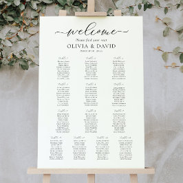 Elegant Script 13 Tafels Welkom Zitplaatsenkaart Poster