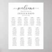 Elegant Script 13 Tafels Welkom Zitplaatsenkaart Poster (Voorkant)