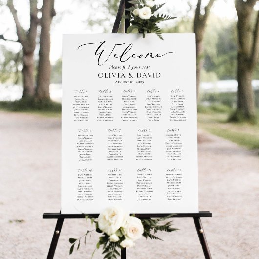 Elegant Script 13 Tafels Welkom Zittingkaart Poster