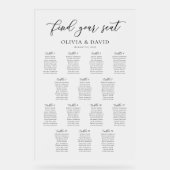 Elegant Script 14 tafel Zitting Grafiek Acryl Teke Bord (Voorkant)