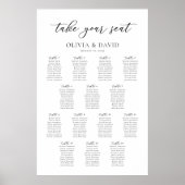 Elegant Script 14 Tafels Welkom zitplaatskaart Poster (Voorkant)