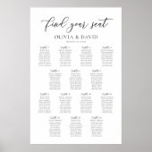 Elegant Script 14 Tafels Welkom Zittingkaart Poster (Voorkant)