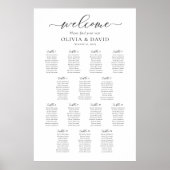 Elegant Script 14 Tafels Welkom Zittingkaart Poster (Voorkant)