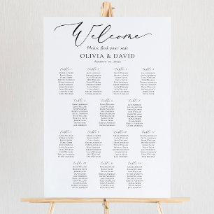 Elegant Script 14 Tafels Welkom Zittingkaart Poster