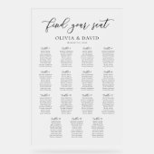 Elegant Script 15 tafel Zitting Grafiek Acryl Teke Bord (Voorkant)