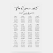 Elegant Script 16 tafel Zitting Grafiek Acryl Teke Bord (Voorkant)