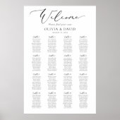 Elegant Script 16 Tafels Welkom Zitplaatsenkaart Poster (Voorkant)