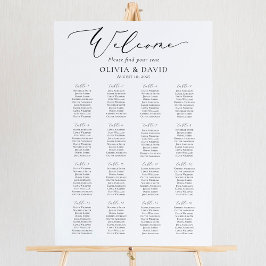 Elegant Script 16 Tafels Welkom Zitplaatsenkaart Poster