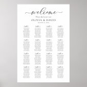 Elegant Script 16 Tafels Welkom Zittingkaart Poster (Voorkant)