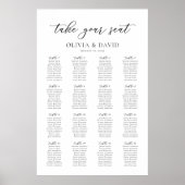 Elegant Script 16 Tafels Welkom Zittingkaart Poster (Voorkant)