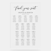 Elegant Script 17 tafel Zitting Grafiek Acryl Teke Bord (Voorkant)