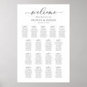 Elegant Script 17 Tafels Welkom Zitplaatsenkaart Poster (Voorkant)