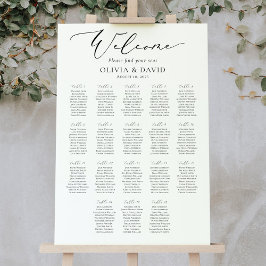 Elegant Script 18 Tables Welcome Seating Chart Poster
