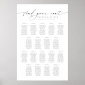 Elegant Script 18 Tafels Welkom Zitplaatsenkaart Poster (Voorkant)