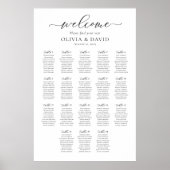 Elegant Script 18 Tafels Welkom Zitplaatsenkaart Poster (Voorkant)