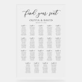 Elegant Script 19 tafel Zitting Grafiek Acryl Teke Bord (Voorkant)