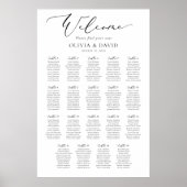 Elegant Script 19 Tafels Welkom Zitplaatsenkaart Poster (Voorkant)