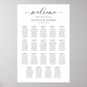 Elegant Script 19 Tafels Welkom Zittingkaart Poster (Voorkant)