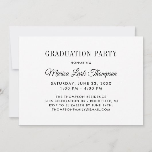 Elegant Script 2025 Custom Photo Graduation Party Kaart (Achterkant)