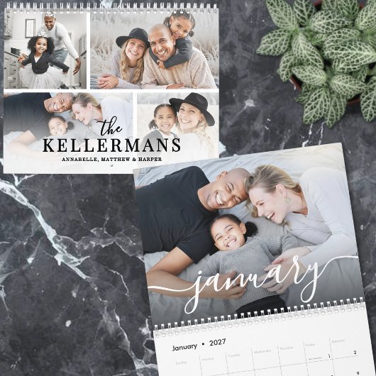 Elegant Script 2027 Foto Kalender