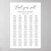 Elegant Script 20 tafel zitschema Poster (Voorkant)