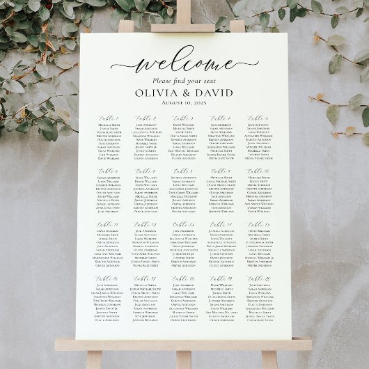 Elegant Script 20 Tafels Welkom Zittingkaart Poster