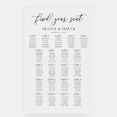 Elegant Script 21 tafel Zitting Grafiek Acryl Teke Bord (Voorkant)